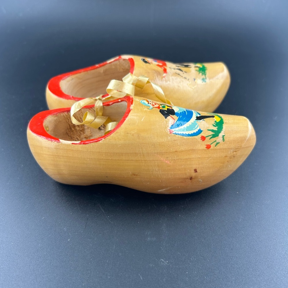 Vintage Dutch Wooden Clog Lot Hand Painted Souvenir Miniature Sabots,Home Decor - Picture 10 of 12